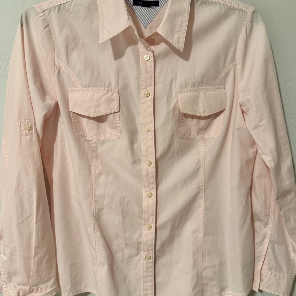 Tommy Hilfiger Soft Pink Button-Up Oxford Shirt Size Large